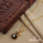 Black Onyx With Kundan Long Neckpiece (Gn1163)