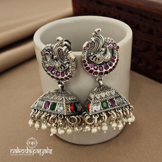 Peacock Navarathna Jhumka (J5496)