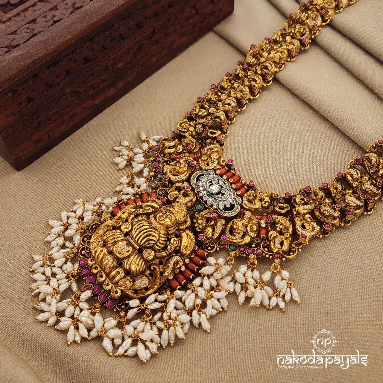 Mahalakshmi Guttapusalu Long Neckpiece (Gn1193)