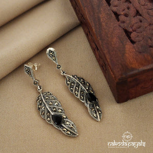 Feather Marcasite Chandbali (C7660)