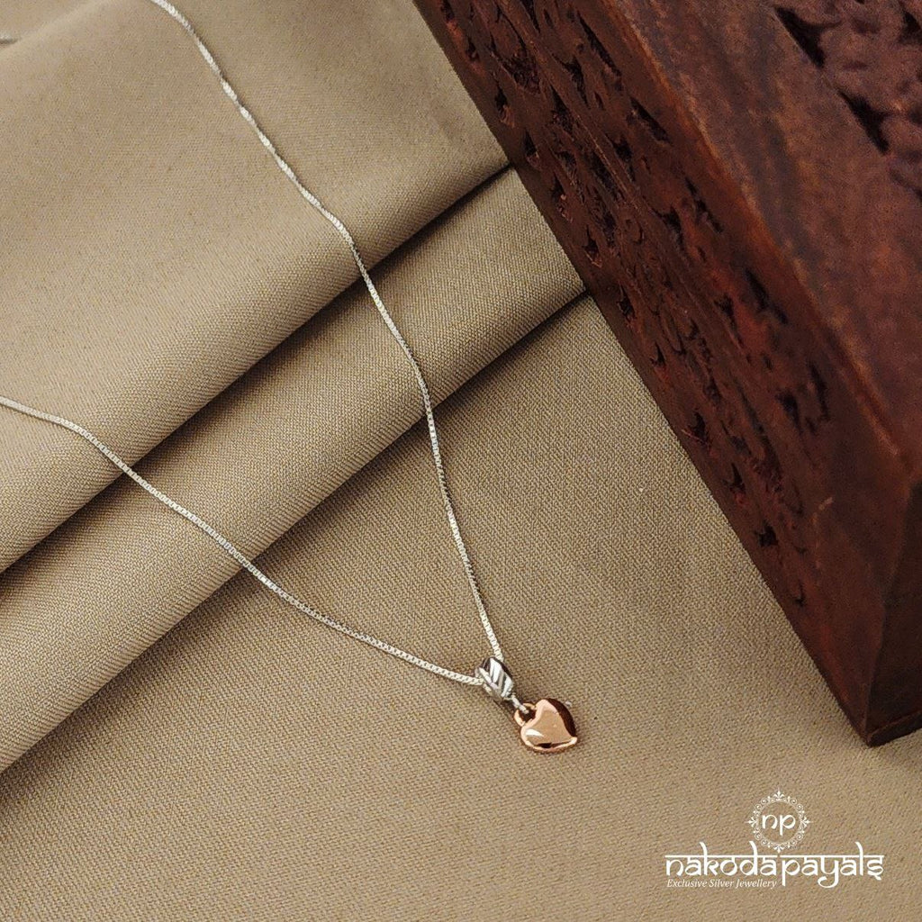 Heart Rosegold with Rhodium Neckpiece (St2433)