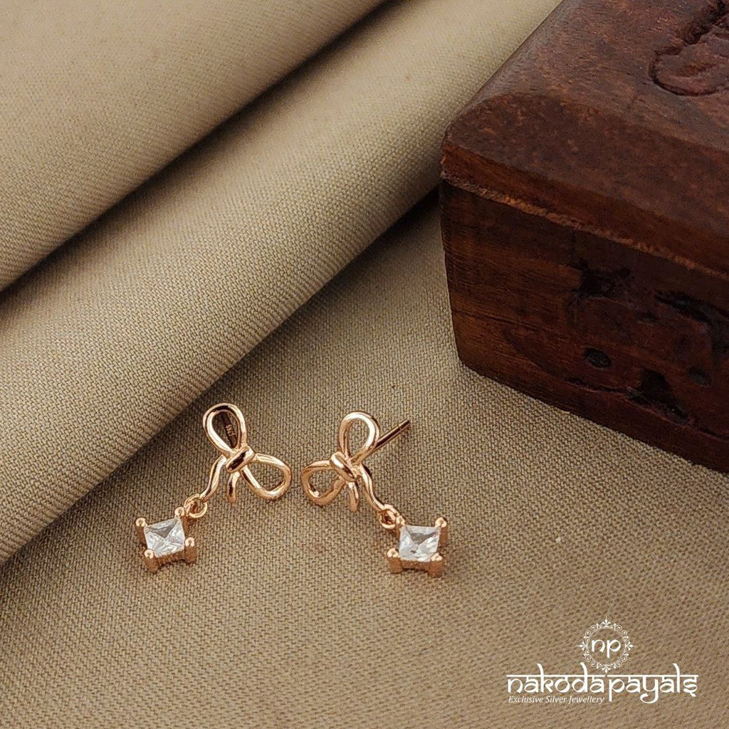 Bow Rosegold Earrings (St2459)