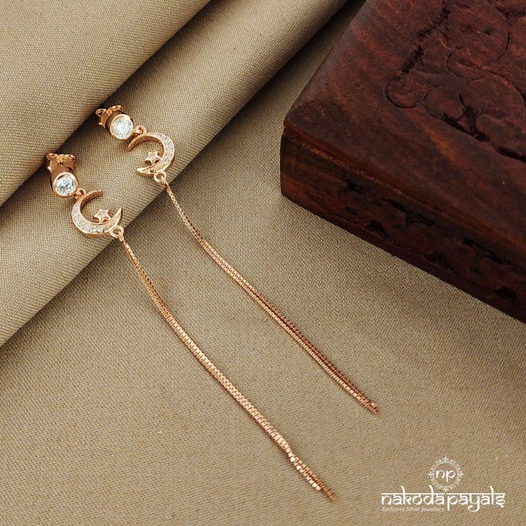 Moon Rosegold Earrings (St2470)