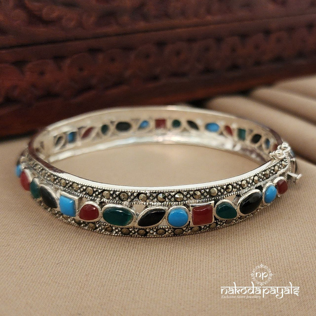 Multicolored Marcasite Openable Kada (K4505)