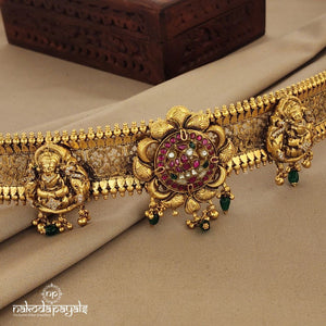 Kundan Peacock with Lakshmi Waist Belt (D0208)