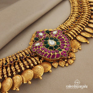 Lakshmi Coin with Kundan Floral Waist Belt (D0216)