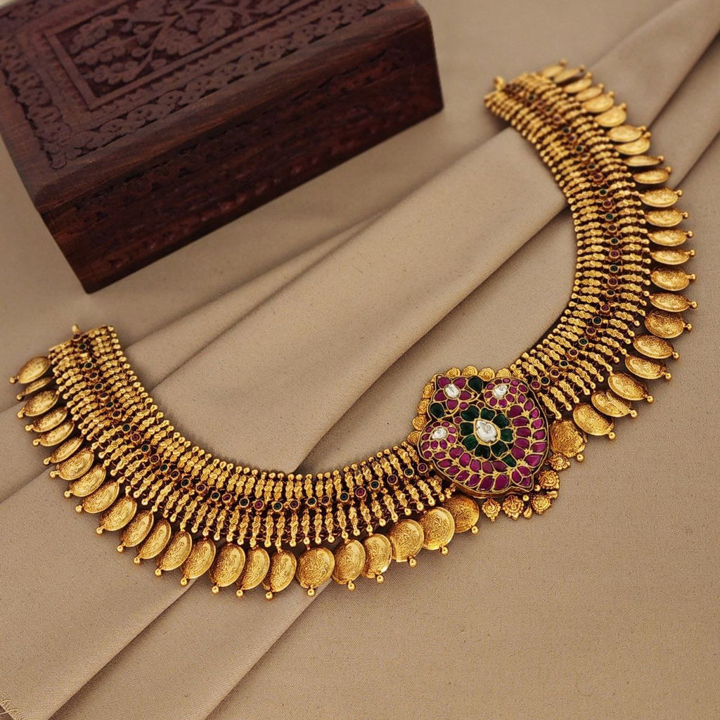 Lakshmi Coin with Kundan Floral Waist Belt (D0216)