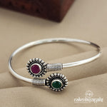 Circular Ruby & Green Flexible kada single (K4520)