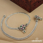 Flat Chain Cutstone Hokk Anklets (A5137)