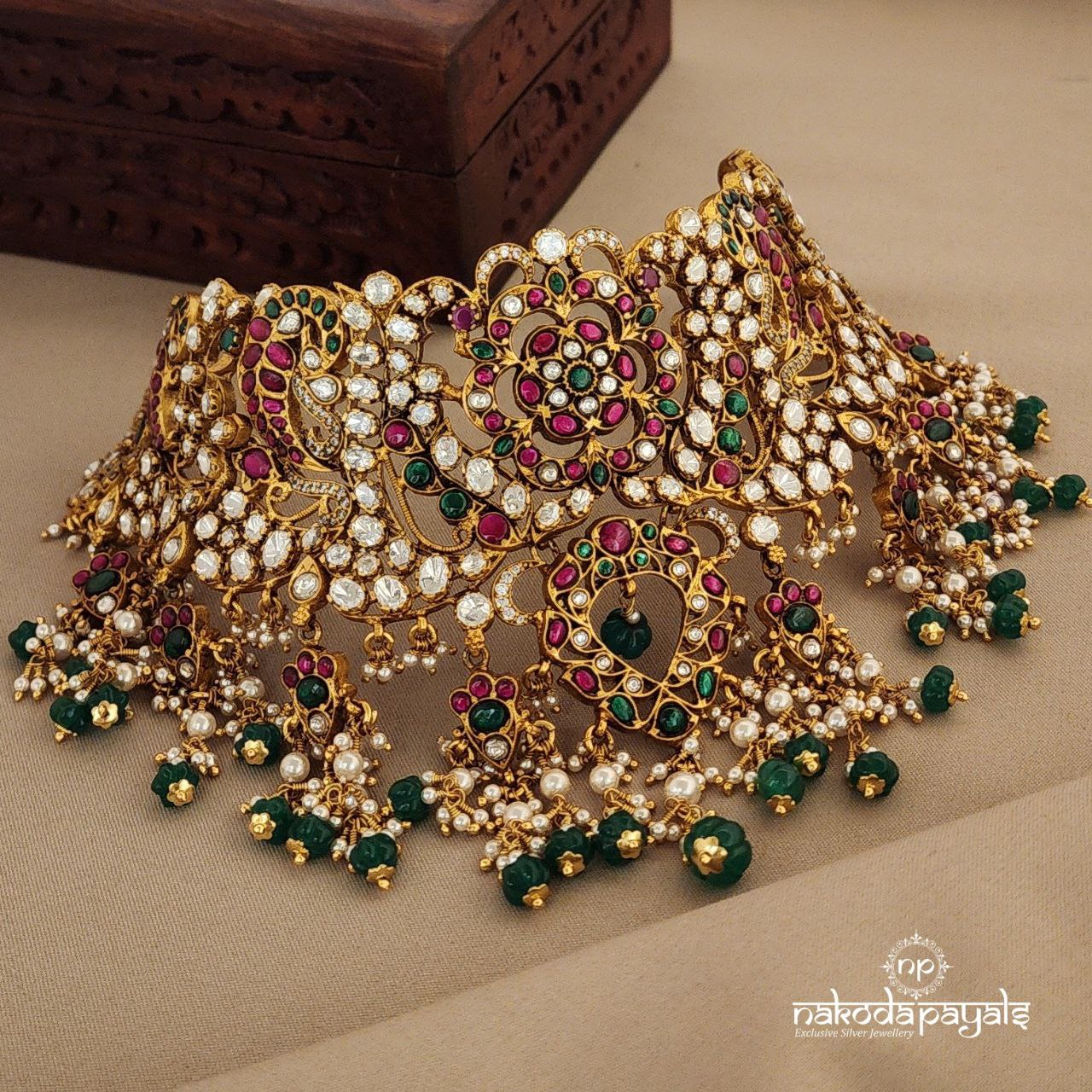 Gorgeous Floral Kundan with Moissanite Choker (Gn1232)