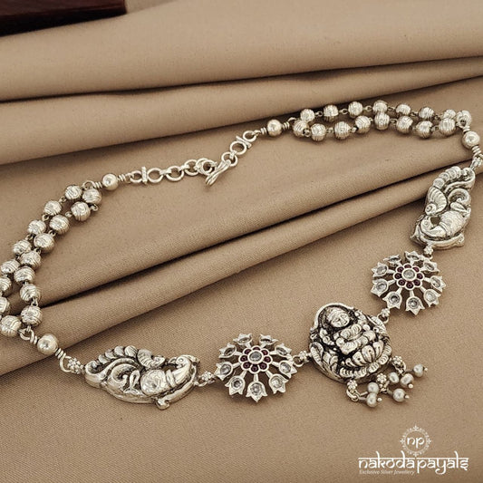 Lakshmi with Peacock Short Neckpiece (N9456)