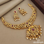 Ruby Gorgeous Short Neckpiece with Earrings (Gn1258)