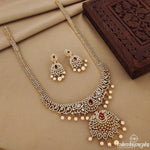 Redish Shimmering Long Neckpiece (Gn1264)