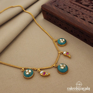 Turquoise kundan Long Neckpiece (Gn1278)