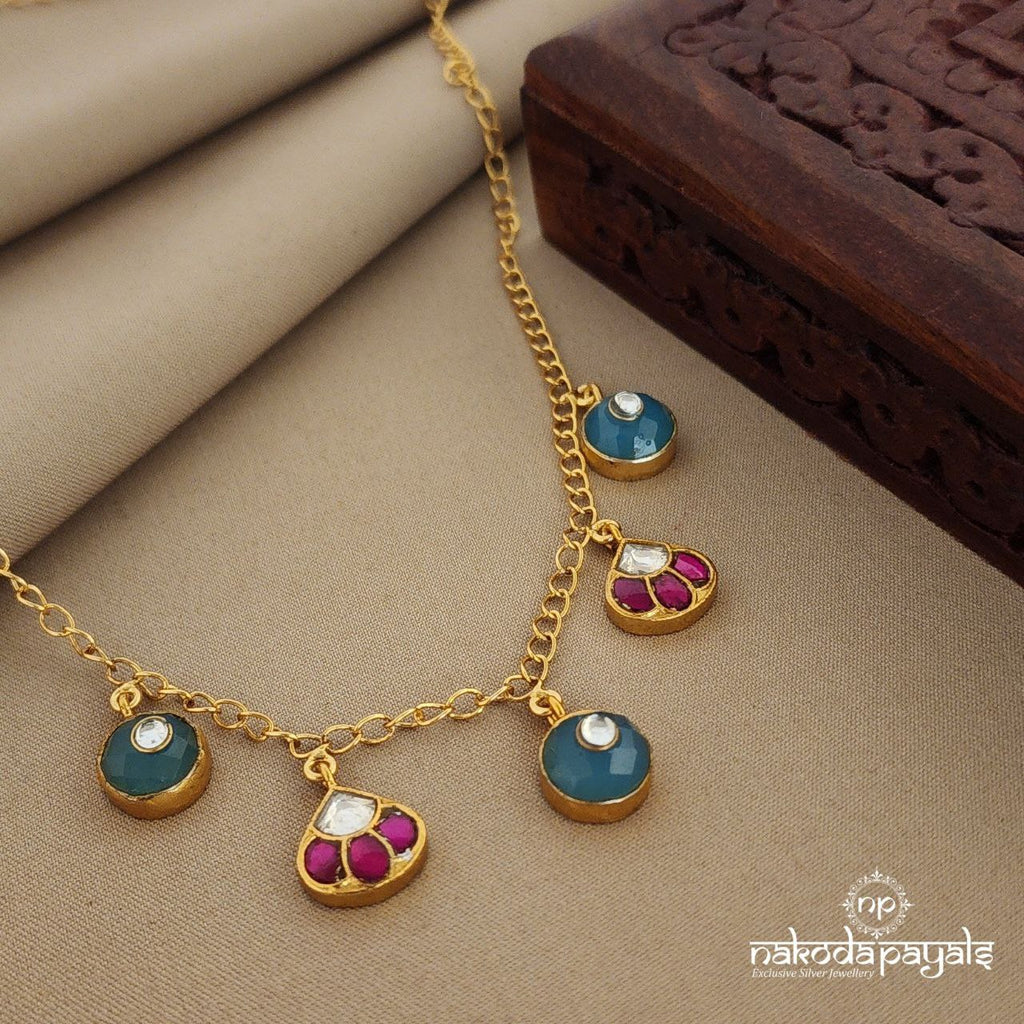 Blue Kundan Long Neckpiece (Gn1282)