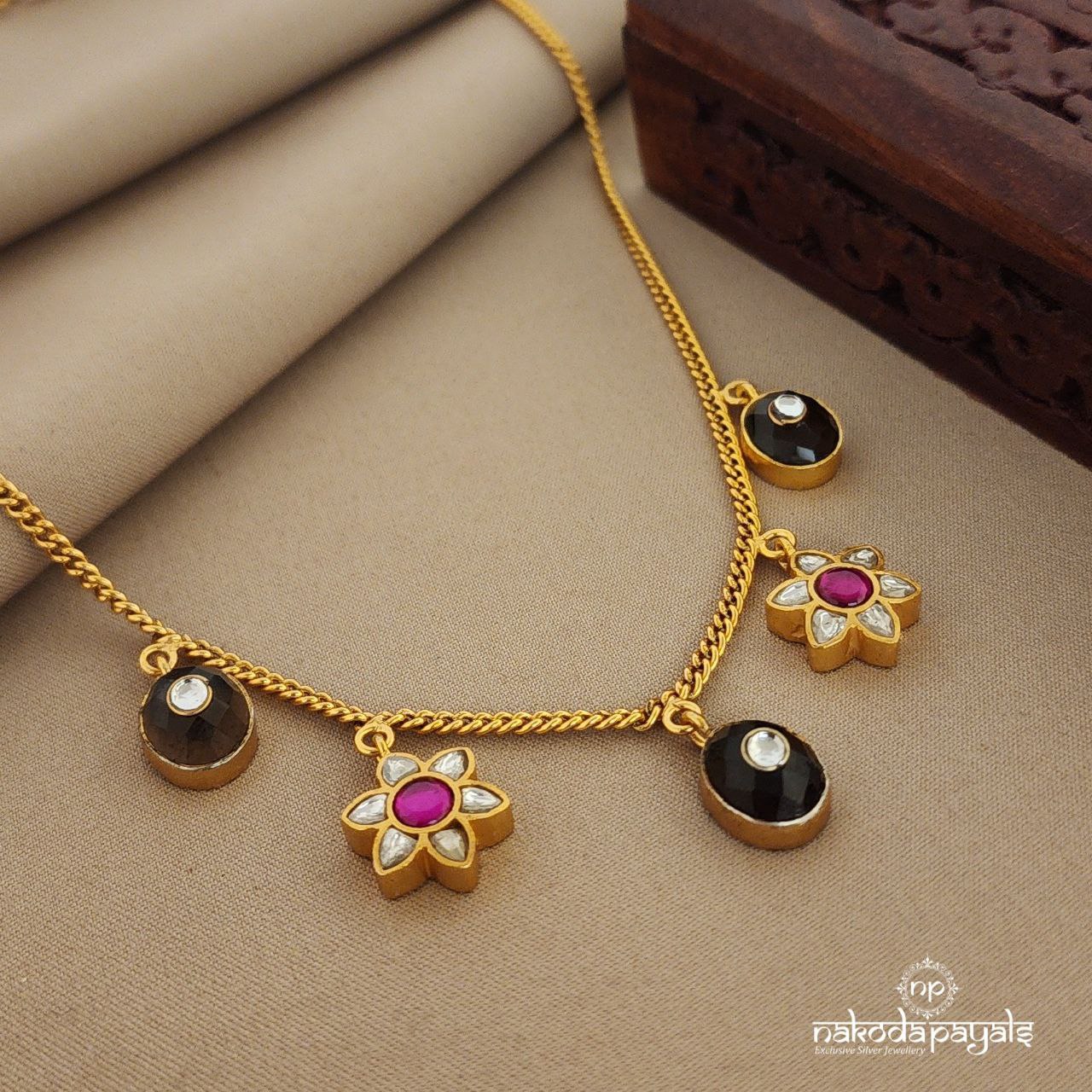 Kundan Floral Long Neckpiece (Gn1287)