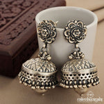 Floral Oxidised Jhumka (J5537)