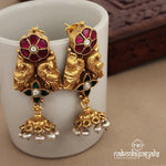 Duo Peacock Kundan Floral Jhumka (Ge7467)