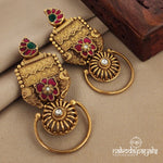 Mini Mango Kundan Floral Chandbali (Ge7483)