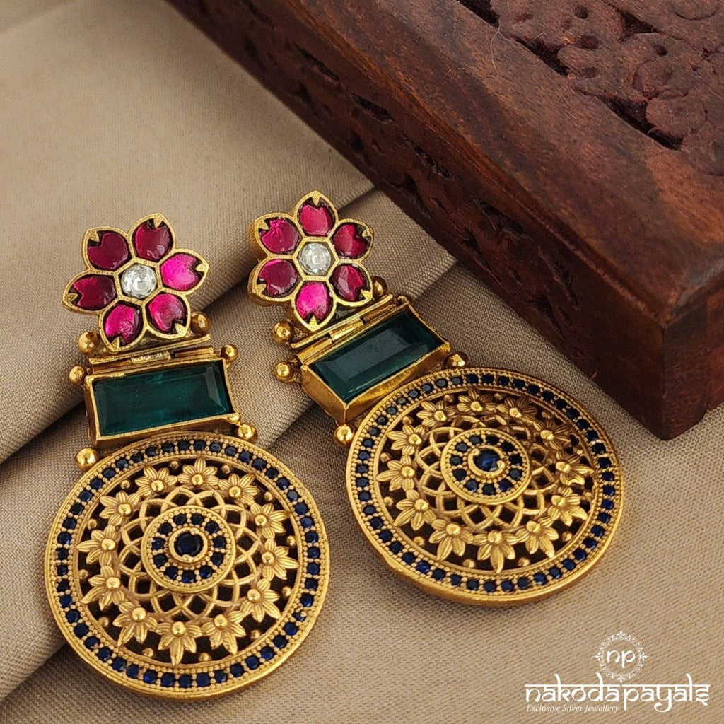 Kundan Floral Chandbali (Ge7484)