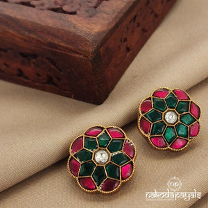 Kundan Floral Studs (Ge7489)