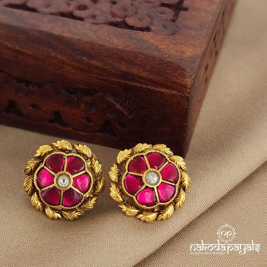 Floral Kundan Studs (Ge7493)