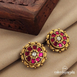 Circular Floral Studs (Ge7494)