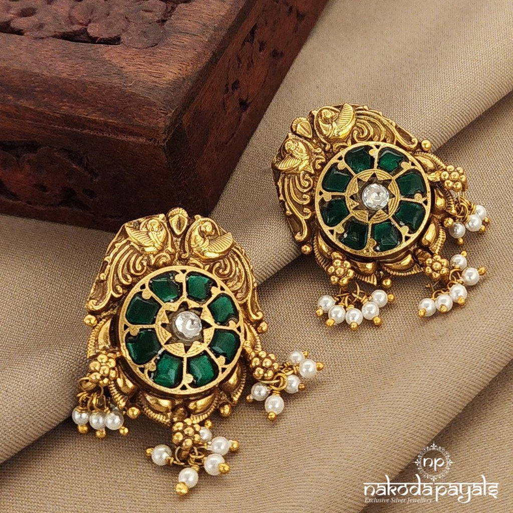 Greeny Peacock Studs (Ge7495)