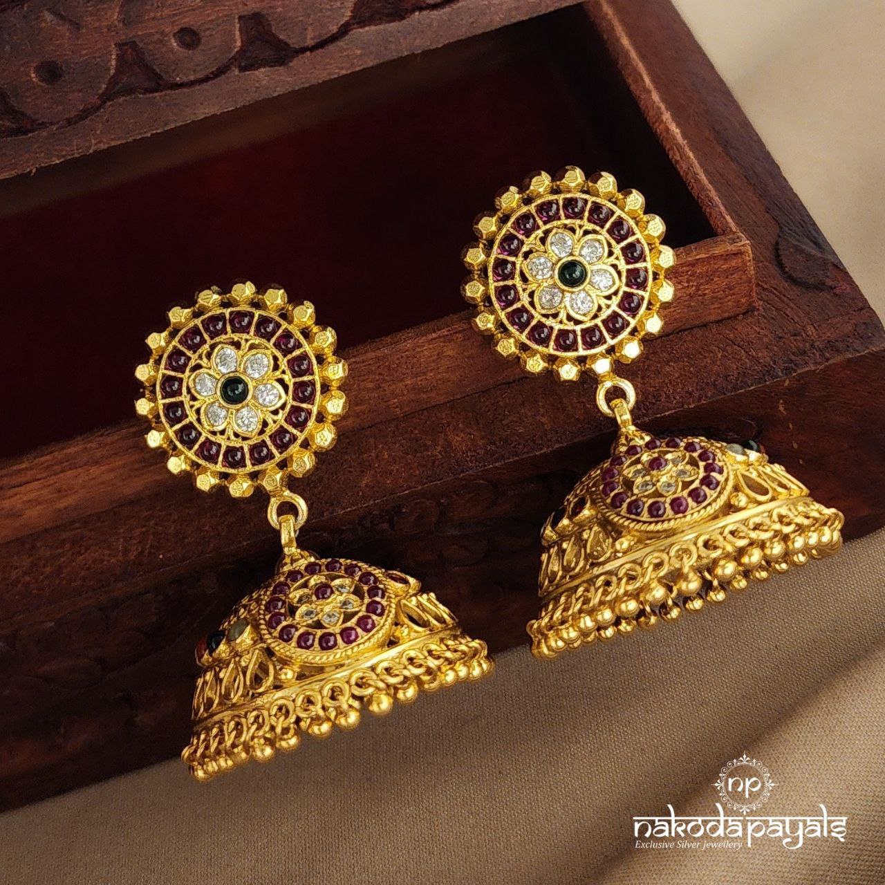 Circular Floral Jhumka (Ge7523)