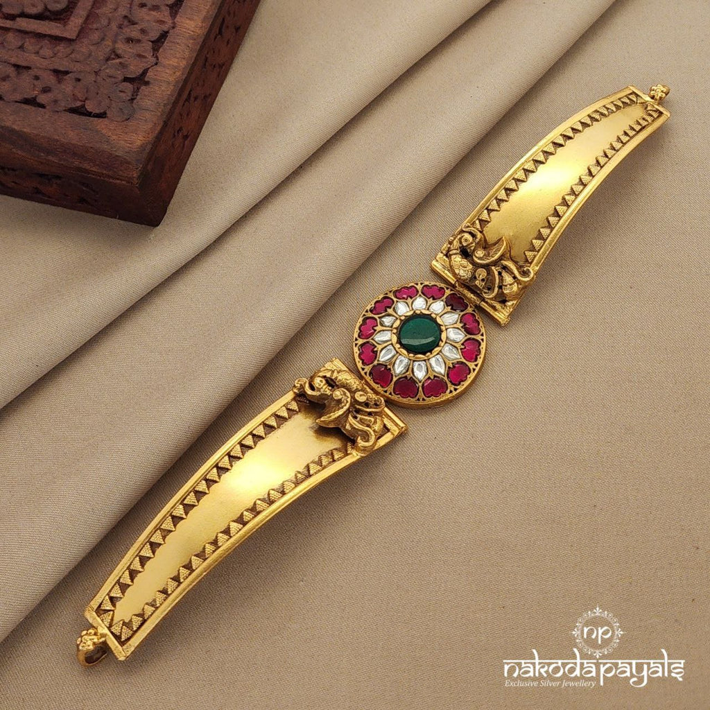 Circular Kundan Floral with Peacock Choker (Gn1314)