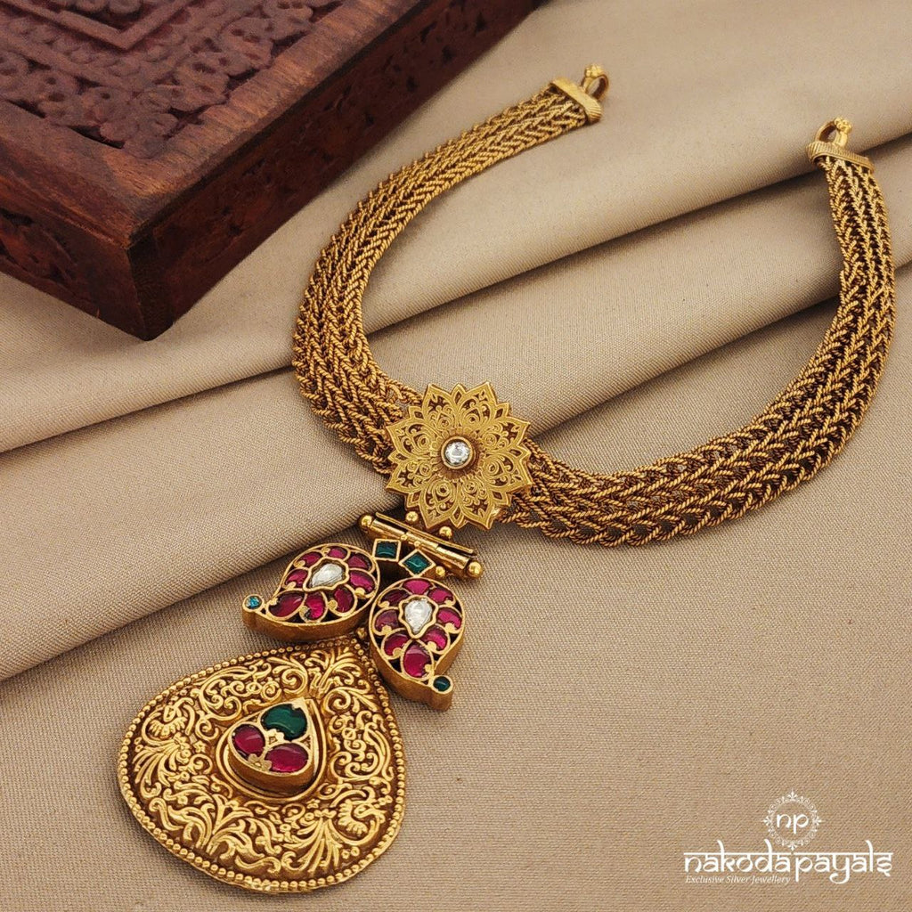 Drop with Mango Kundan Short Neckpiece (Gn1329)