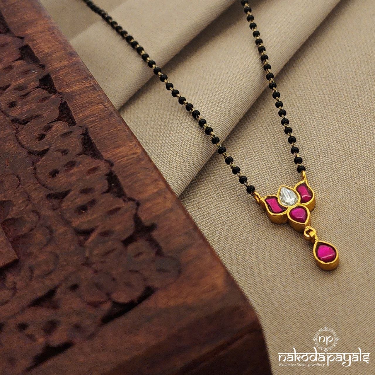 Pinkish Kundan Lotus Mangalsutra (Ms0503)