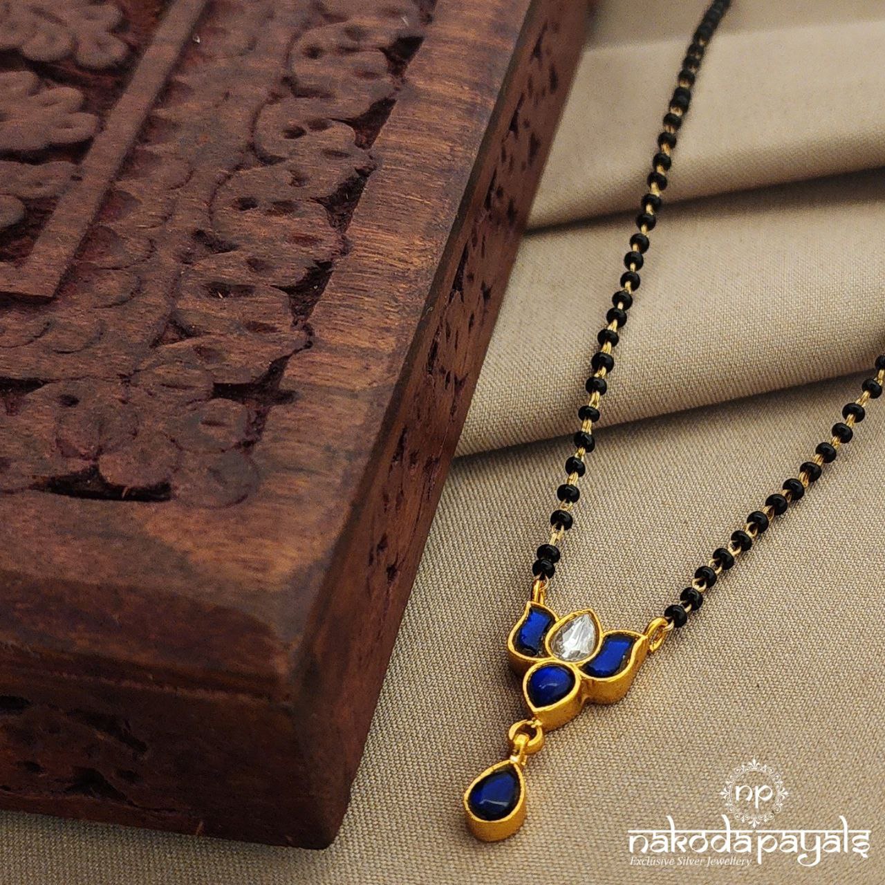 Blue Kundan Lotus Mangalsutra (Ms0504)