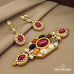 Navarathna Floral Kundan Choker (Gn7004)