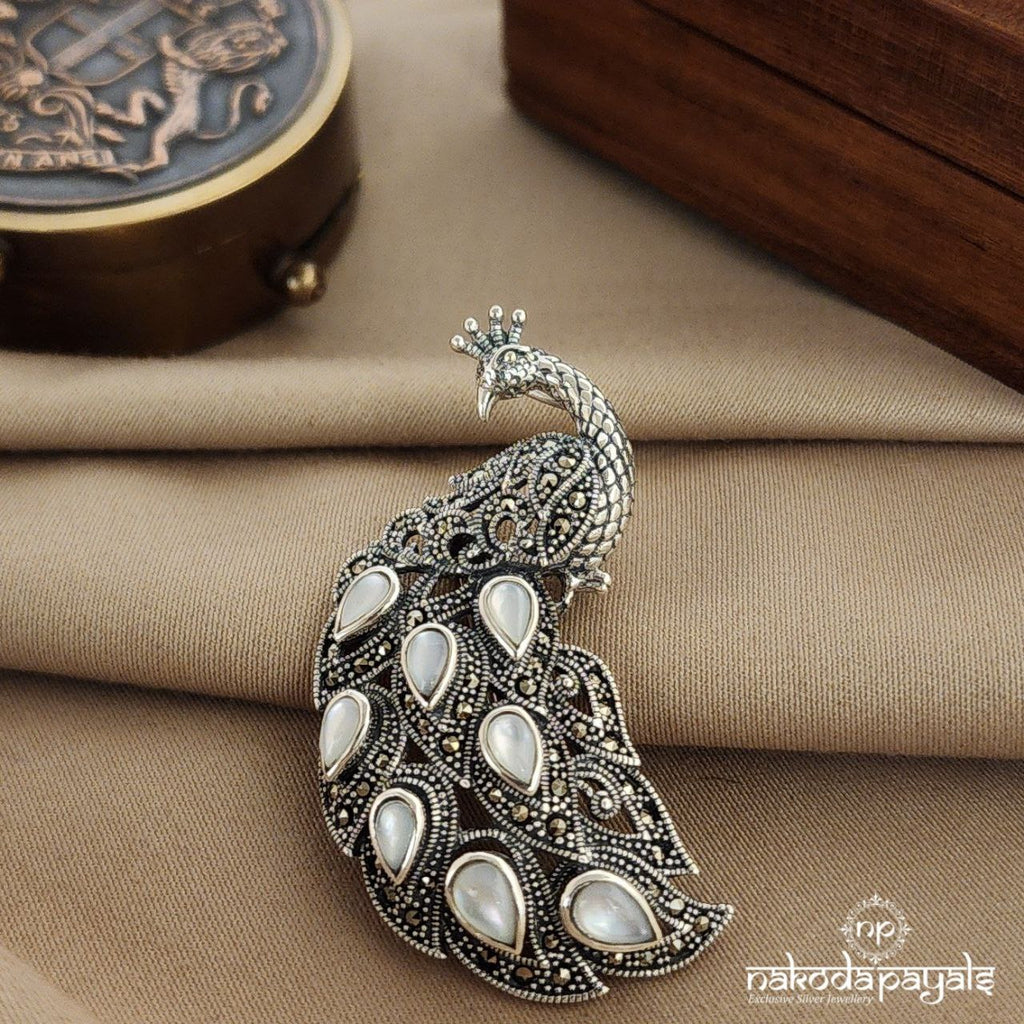 Gorgeous Peacock Marcasite Brooch (St2496)