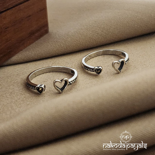Heart Marcasite Toe Ring (T4010)