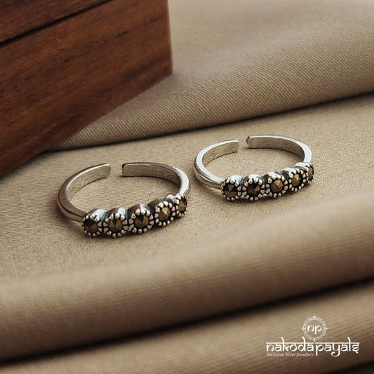 Circular Marcasite Toe Ring (T4017)