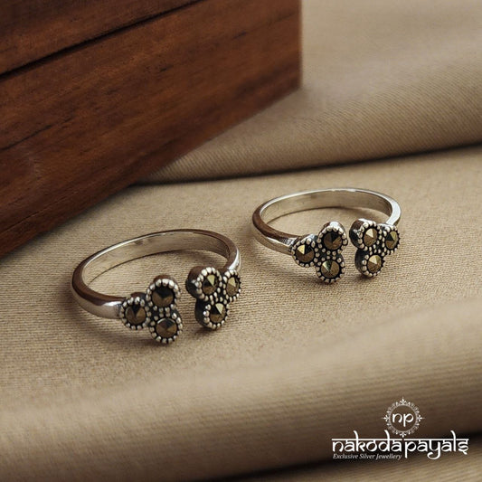 Floral Marcasite Toe Ring (T4018)