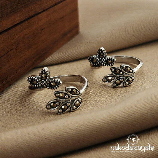 Leaf Marcasite Toe Ring (T4019)