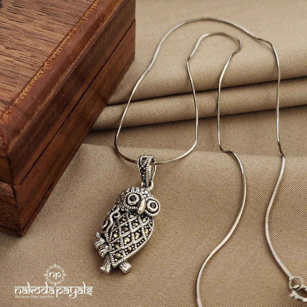 Owl Marcasite Long Neckpiece (St2500)