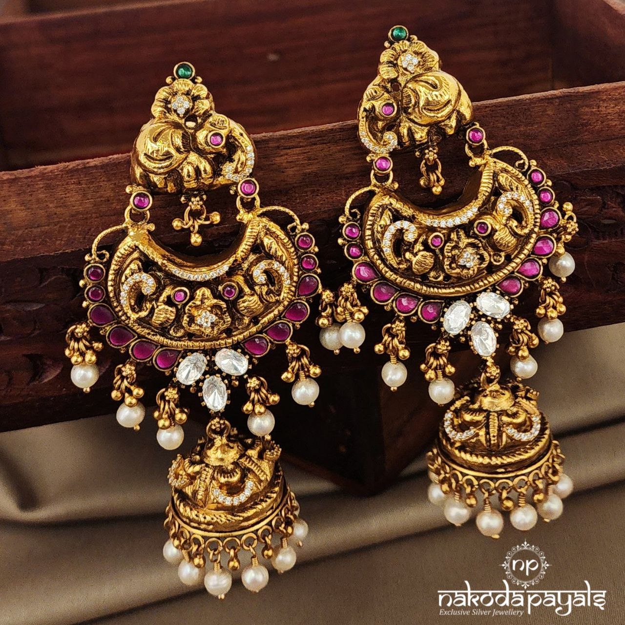 Elaborate Chandbali Jhumka (Ge7557)