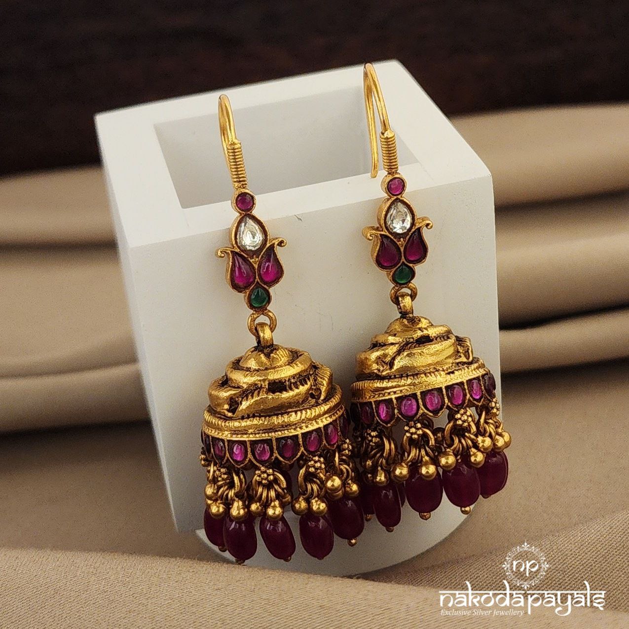 Rose Gorgeous Jhumka with Hangings (Ge7564)