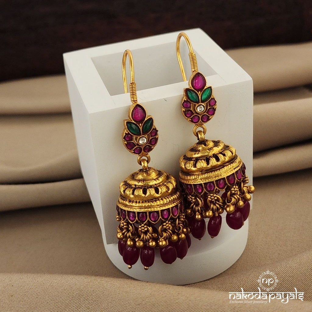 Gorgeous Floral Jhumka with Hangings (Ge7565)