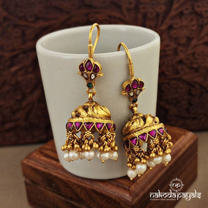 Beautiful Floral Jhumka with Hangings (Ge7566)