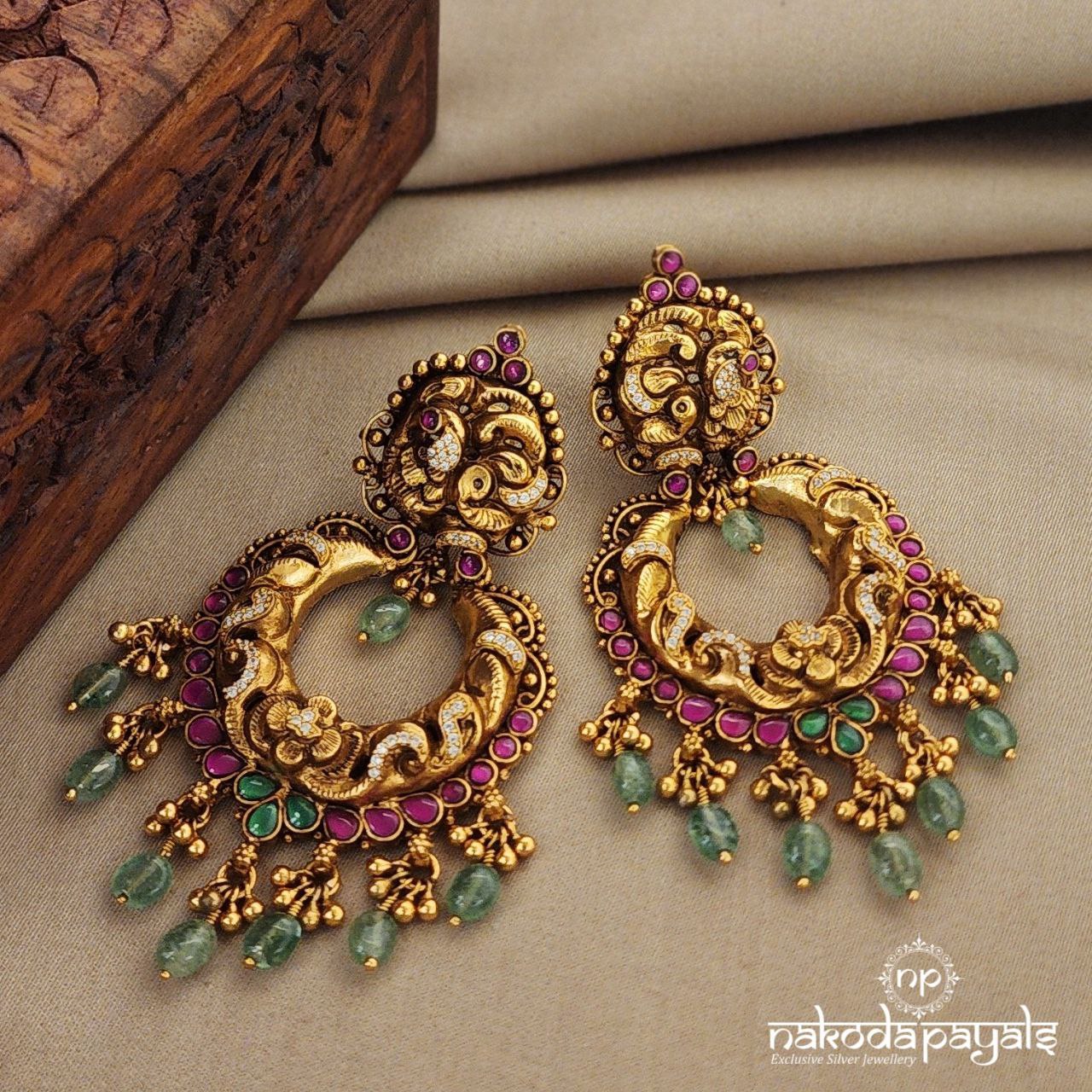 Gorgeous Kundan Peacock Chandbali (Ge7571)