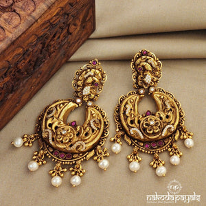 Peacock Kundan Gorgeous Chandbali (Ge7572)