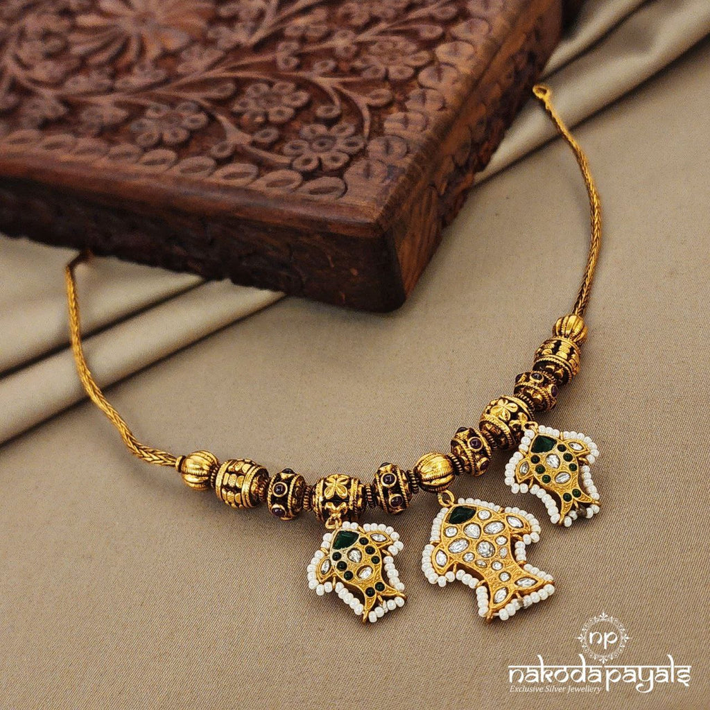 Fish Kundan Short Neckpiece (Gn7016)