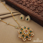 Green Floral Pendant Set (Gn7039)