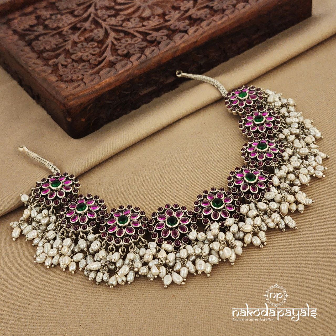 Floral Guttapusalu Short Neckpiece (N9513)