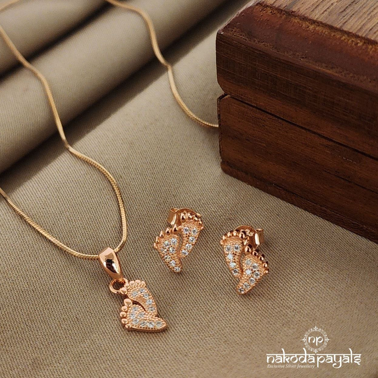 Rosegold Foot Pendant Set (St2519)